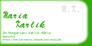 maria karlik business card